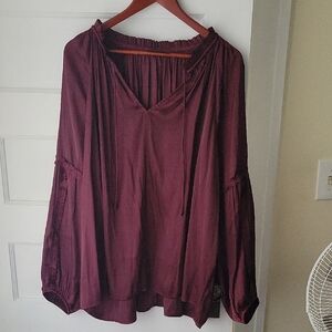 Elegant Burgundy Women's Top